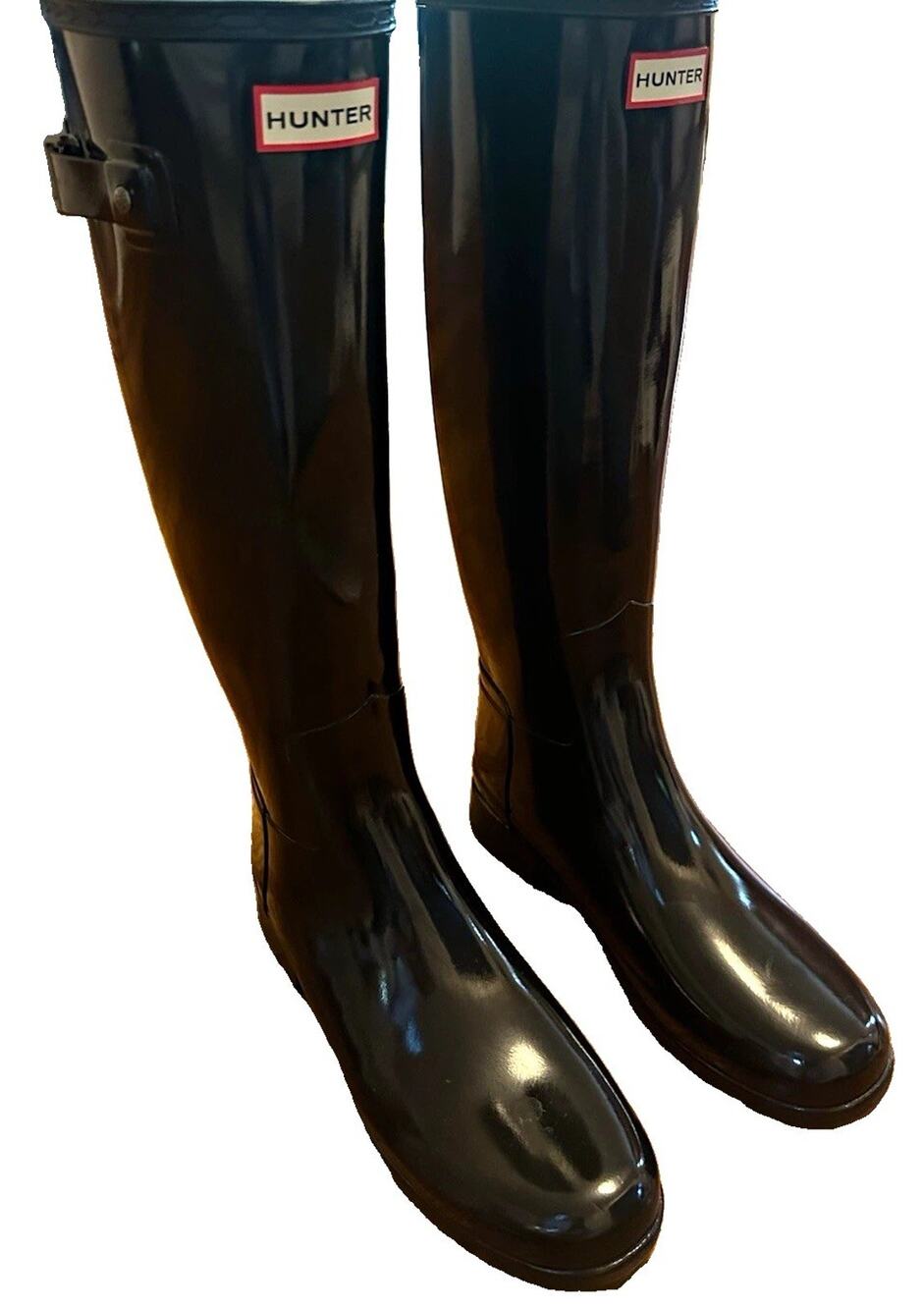 Hunter Original Tall Waterproof Pull On Knee High Rain Boots Black US 9- NWOB
